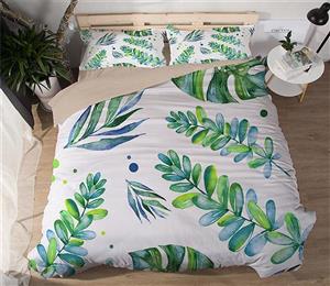 3D Long Leaves 107 Bed Pillowcases Quilt