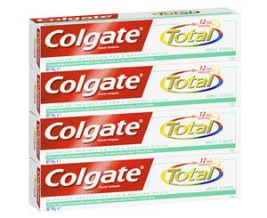 4 x Colgate Total Toothpaste Mint Stripe 190g