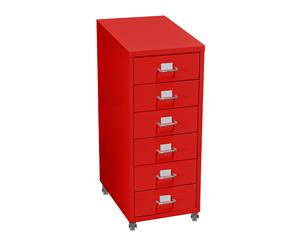 6 Drawers Steel File Cabinet Red