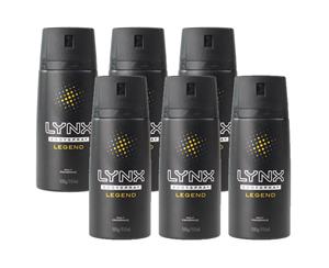 6 x Lynx 100g Body Spray Legend For Him Mens Deodorant (6 Pack)