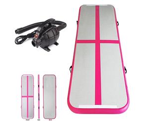 6Mx1Mx20CM Inflatable Air Track Mat Tumbling Floor Home Gymnastics Mat with Electric Pump - Pink