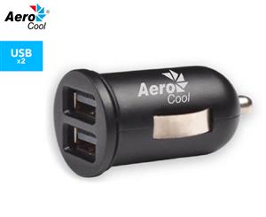 Aerocool Mini Smart Dual USB Fast Car Charger - Black