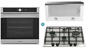 Ariston 600mm Catalytic Oven Cooking Package with Gas Cooktop & Slide-Out Rangehood