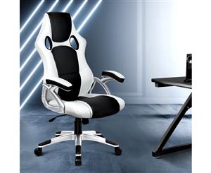 Artiss Gaming Office Chair Computer Chairs Leather Seat Racer Racing Black White