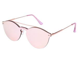 Aspect Fashion Round Sunglasses - Black/Silver Mirror