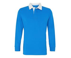 Asquith & Fox Mens Classic Fit Long Sleeve Vintage Rugby Shirt (Sapphire) - RW3914