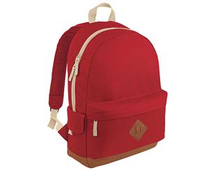 Bagbase Heritage Retro Backpack / Rucksack / Bag (18 Litres) (Pack Of 2) (Classic Red) - BC4194