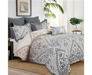 Bambury Farren 7 Piece Comforter Set - Quilt Cover Set & Cushions - Queen