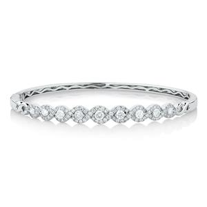 Bangle with 1 1/2 Carat TW of Diamonds in 14ct White Gold