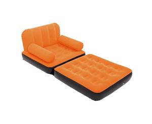 Bestway Inflatable 2 In 1 Couch Chair Air Bed Single Orange