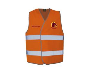 Brisbane Broncos NRL HI VIS Safety Work Vest Reflective Shirt ORANGE