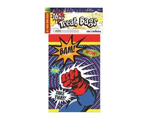 Bristol Novelty Super Hero Party Treat Bags (Pack Of 16) (Multicolour) - BN2200