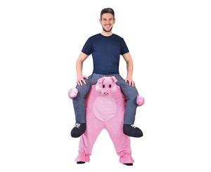 Bristol Novelty Unisex Adults Pig Piggy Back Costume (Pink/Navy) - BN1474