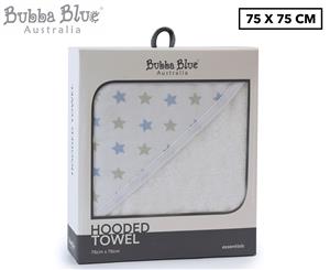 Bubba Blue 75x75cm Hooded Towel - Blue/Grey Stars