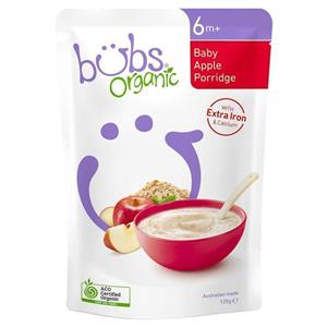 Bubs Organic Baby Apple Porridge 125g