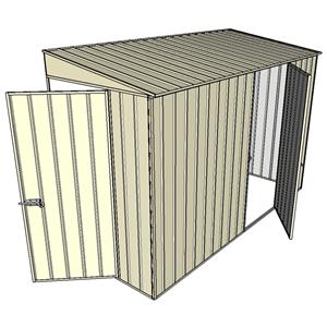 Build-A-Shed 1.2 x 3.0 x 2.0m Zinc Skillion Single Hinged Side Door Shed - Cream