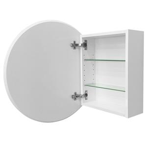 Cibo Design 600mm White Circle Mirror Cabinet