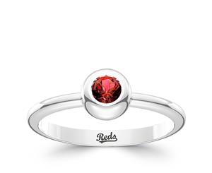 Cincinnati Reds Ruby Ring For Women In Sterling Silver Design by BIXLER - Sterling Silver