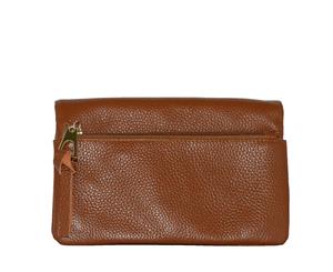Cremorne - Addison Road Ladies Brown Soft Pebbled Leather Fold Wallet