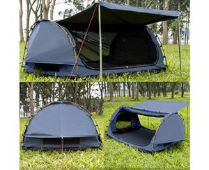 Derk Double Camping Swags Canvas Free Standing Dome Tent Navy