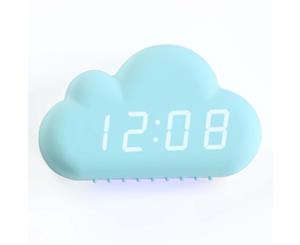 Digital LED Display USB/Battery Cloud Shape Alarm Clock w/Date/Temperature Teal