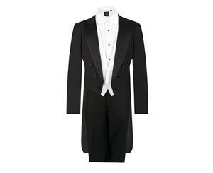 Dobell Mens Black Evening White Tie 2 Piece Suit Regular Fit