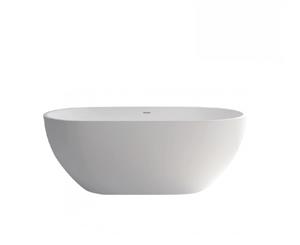 Fienza Nero Cast Stone Solid Surface Bath 1550mm Matte White - Matte White Nero No Overflow
