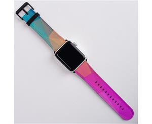 For Apple Watch Band (42mm) Series 1 2 3 & 4 Vegan Leather Strap Triangles
