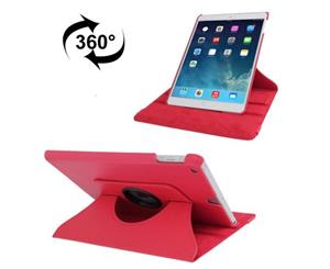 For iPad 20182017 9.7in CaseRotatable Lychee Leather Shielding CoverRed