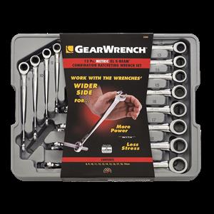 GEARWRENCH 12 Pc. 12 Point XL X-Beam Ratcheting Combination Metric Wrench Set 85888