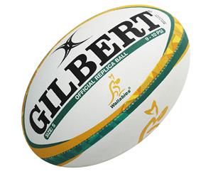 Gilbert Wallabies Rugby Size 5 Official Replica Ball - White