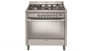 Glem 900mm Freestanding Dual Fuel Upright Cooker - Stainless Steel