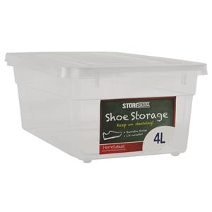 HomeLeisure 4L Clear StoreMax Shoe Box