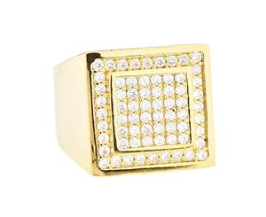 Iced Out Bling Micro Pave Designer Ring - DOME 15mm gold