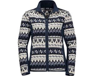 Jack Wolfskin Womens/Ladies Nordic Flex Knitted Jersey Fleece Jacket - Midnight Blue All Over