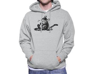 Krazy Kat Sitting Men's Hooded Sweatshirt - Heather Grey