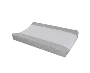 Living Textiles Jersey Change Pad Cover Grey Stars/Towelling