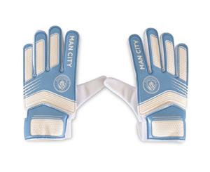 Manchester City Fc Childrens/Kids Goalkeeper Gloves (Sky Blue/White) - TA4829