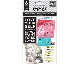 Me & My Big Ideas Pocket Pages Clear Stickers 6 Sheets/Pkg-Love Yourself