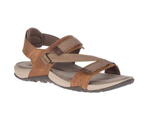 Merrell Mens Terrant Strap Leather Breathable Mesh Walking Sandals - BrownSugar