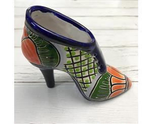 Mexican Pottery Hand-Painted 11cm Talavera Shoe Planter