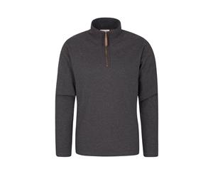 Mountain Warehouse Mens Fleece Micro Inner Lining with Half-Zip for Warm - Charcoal