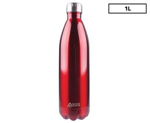 Oasis Double Wall Insulated Stainless Steel Drink Bottle 1L - Red