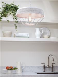 Province 1 Light Cage Pendant in Antique White