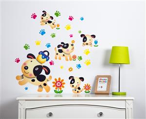 Puppy Dogs & Paw Prints Wall Decal