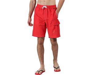 Regatta Mens Hotham III Quick Dry Swim Beach Board Shorts - True Red