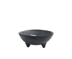 Salt & Pepper Artefact Footed Bowl 18x7cm Blue Crackle