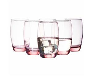 Set of 6 Glass Drinkware Set - 12oz - Purple