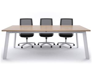 Switch Boardroom Table - White Frame [2400L x 1200W] - Maple
