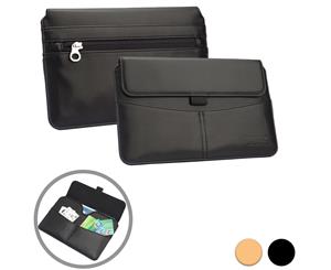Universal 7-8'' Tablet sleeve case COOPER ENVELOPE Business Travel Portfolio PU Leather Sleeve Pouch Carrying Case Bag Cover with Card Slot Pocket & Stylus Holder (Black)